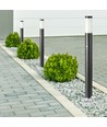 110cm E27 hagelampe med sensor - IP44, rustfritt stål, antrasitt, PIR sensor, uten lyskilde