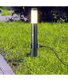 60cm hagelampe med PIR sensor og 2 stikkontakter - E27 sokkel, IP44, rustfritt stål, grå, uten lyskilde