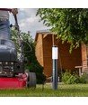 60cm hagelampe med PIR sensor og 2 stikkontakter - E27 sokkel, IP44, rustfritt stål, grå, uten lyskilde