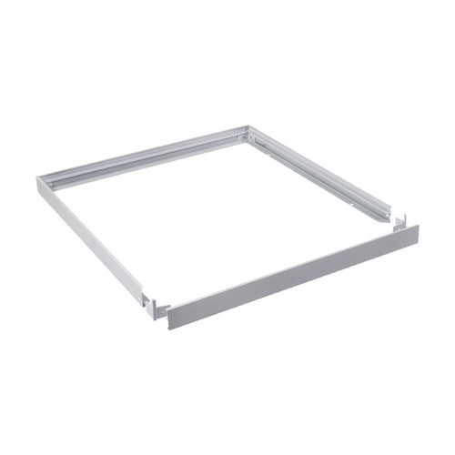 60x60 påbygningsramme til LED panel - Hvit plast, høyde 4,4cm, til direkte montering i tak