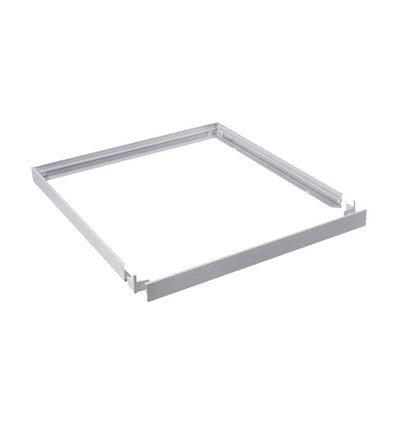 60x60 påbygningsramme til LED panel - Hvit plast, høyde 4,4cm, til direkte montering i tak