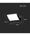 17W LED vegglampe - IP65, sort, aluminium