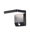 17W LED vegglampe med PIR sensor, kvadratisk - IP65, 2580lm, sort, 4000K, inkl. lyskilde