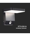 17W LED vegglampe med PIR sensor, kvadratisk - IP65, 2580lm, sort, 4000K, inkl. lyskilde