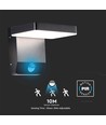 17W LED vegglampe med PIR sensor, kvadratisk - IP65, 2580lm, sort, 4000K, inkl. lyskilde