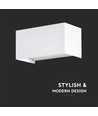24W Vegglampe - LED, 3000K, Hvit, Hus