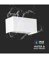 24W Vegglampe - LED, 3000K, Hvit, Hus