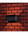 24W LED vegglampe med opp/ned lys - IP65, grå, 4000K, 20cm høy, aluminium, utendørs