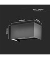 24W LED vegglampe med opp/ned lys - IP65, grå, 4000K, 20cm høy, aluminium, utendørs