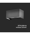 24W LED vegglampe med opp/ned lys - IP65, grå, 4000K, 20cm høy, aluminium, utendørs
