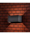 24W LED utendørs vegglampe - IP65, sort, opp/ned lys, 3000K, 2720lm, 20x10x10 cm
