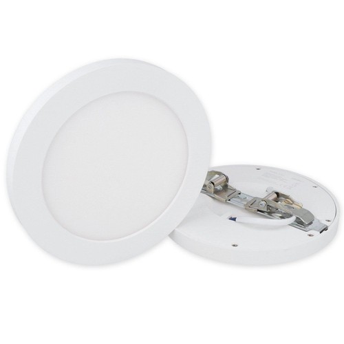 Outlet: Easy Fix Rund LED Panel Lampe 12W i 2700K Til Innfelt/Påbygd i Hvit