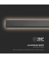 141cm Antrasitt 23W lineær LED vegglampe, RA90 - IP65, 2875lm, 4000K