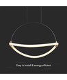 12W LED pendellampe - Ø40cm, sort, 1,5m wire, inkl. lyskilde
