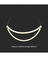 60cm 16W LED pendel - 1,5m wire, sort kropp, 3000K, 1920lm