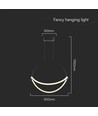 60cm 16W LED pendel - Sort, 1,5m wire, 120lm/W