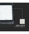 15W LED solcelle lyskaster med solpanel - 4000K, 3.7V, IP65, inkl. fjernkontroll, arbeidslampe, utendørs