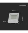 100W LED lyskaster, Samsung LED chip - 100lm/W, IP65, sort, kald hvit, utendørs