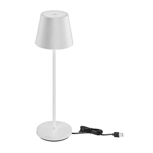 1,5W LED bordlampe, touch dimbar - 5V, IP54, 3000K, sand hvit, trådløs lading, oppladbar