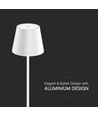 1,5W LED bordlampe, touch dimbar - 5V, IP54, 3000K, sand hvit, trådløs lading, oppladbar