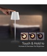 1,5W LED bordlampe, touch dimbar - 5V, IP54, 3000K, sand hvit, trådløs lading, oppladbar