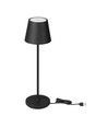 1,5W LED bordlampe, oppladbar - 3000K, IP54, touch dimbar, sand sort, inkl. trådløs lading