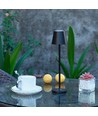 1,5W LED bordlampe, oppladbar - 3000K, IP54, touch dimbar, sand sort, inkl. trådløs lading