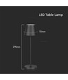 1,5W LED bordlampe, oppladbar - 3000K, IP54, touch dimbar, sand sort, inkl. trådløs lading