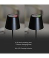 1,5W LED bordlampe, oppladbar - 3000K, IP54, touch dimbar, sand sort, inkl. trådløs lading