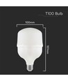 E27 30W LED pære - T100, 6500K, hvit plast, Ø10cm