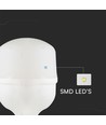 E27 30W LED pære - T100, 6500K, hvit plast, Ø10cm