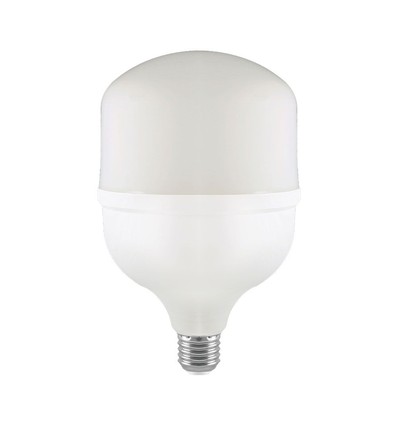 50W LED T140 pære - 5400lm, E27 med E40 adapter, 105 lm/W, 160 grader, hvit plast