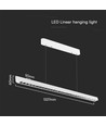 36W LED lysskinne til oppheng - 3-i-1 CCT, Samsung LED, 120cm, sort/hvit, inkl. wireoppheng