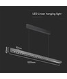 36W LED lineær pendel med Samsung LED - Matt grå, 120cm, CCT, 3-i-1 farge, IP20