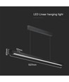 36W LED lineært pendelarmatur - CCT, sort, 2880lm, inkl. wireoppheng