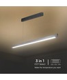 36W LED lineært pendel armatur, 3IN1 CCT - 2880lm, matt grå, Samsung LED, inkl. wireoppheng
