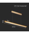 36W Lineær Hengelampe - LED Samsung, Diffusor Pladetype 3in1, Gull
