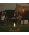Hengende solcelle LED lanterne, 0,5W - Sort metall, vintage design, 2700K, IP44, 1.2V oppladbar, m. hank