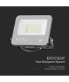 30W LED lyskaster, Samsung LED chip - Sort, 3000K, 1m ledning, IP65 utendørs