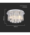 LED Designer Taklampe - Krystallampe, Klar, Sokkel E14