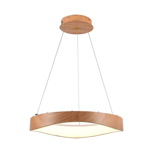 25W LED designer pendel i tre - Ø50cm, 3000K, hvit kropp, inkl. lyskilde