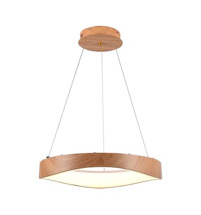 25W LED designer pendel i tre - Ø50cm, 3000K, hvit kropp, inkl. lyskilde