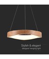 25W LED designer pendel i tre - Ø50cm, 3000K, hvit kropp, inkl. lyskilde