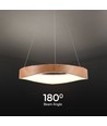 25W LED designer pendel i tre - Ø50cm, 3000K, hvit kropp, inkl. lyskilde