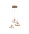 3xE27 Designer pendeloppheng i tre - Brun, 26x26cm, 1m ledning, uten lyskilde