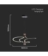 LED designer hengelampe - 3000K guldbelagt, sort hus