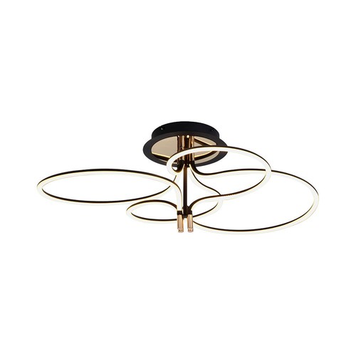 36W LED designer pendel - 4150lm, 3000K, gull og sort, taklampe