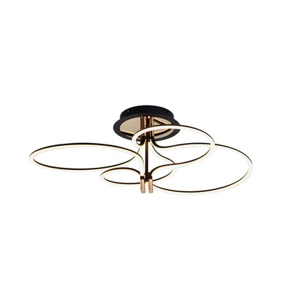 36W LED designer pendel - 4150lm, 3000K, gull og sort, taklampe