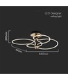 36W LED designer pendel - 4150lm, 3000K, gull og sort, taklampe