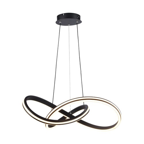 40W LED designer pendellampe, Ø60cm - 3-i-1 CCT, 4800lm, sort, IP20